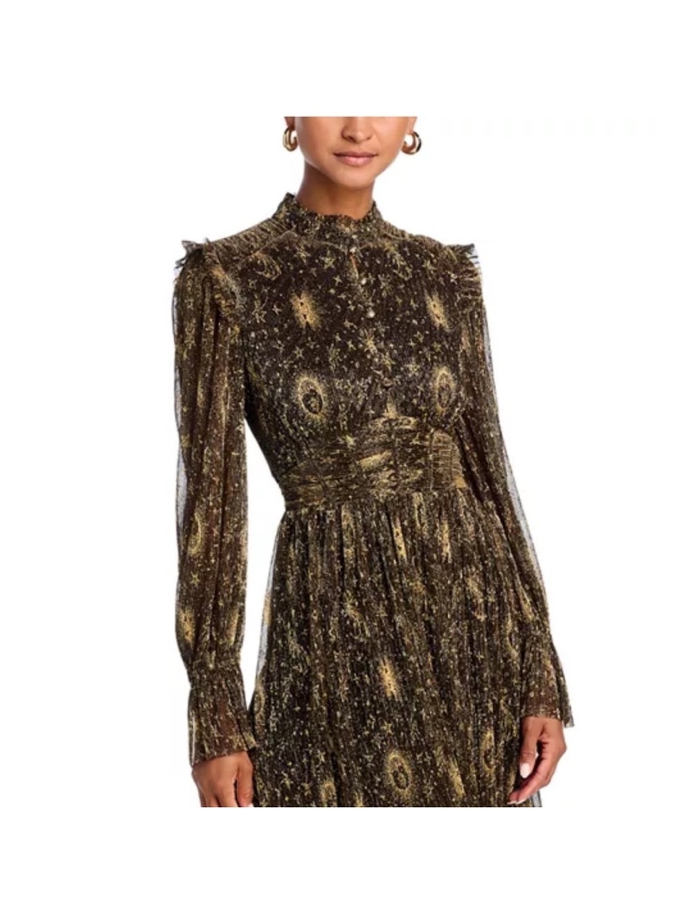 ⭐ AQUA x Wicked Celestial Printed Mesh Long Sleeve Dress – Size M (NWT)